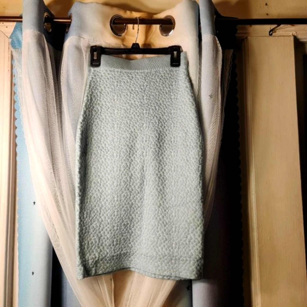 Baby blue pencil skirt made by Lucy Paris, NWT, mid length, size medium